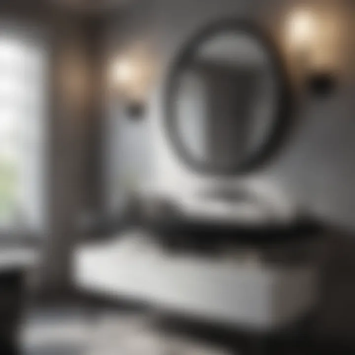Minimalist black and white bathroom vanity