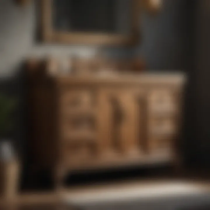 Vintage Wooden Vanity with Brass Accents