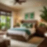 Tommy Bahama bedroom featuring lush greenery and elegant decor