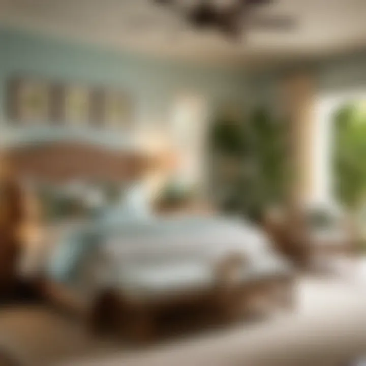 Rattan Furniture and Soothing Colors in Tommy Bahama Bedroom Design Tommy Bahama bedroom design with rattan furniture and soothing color palette