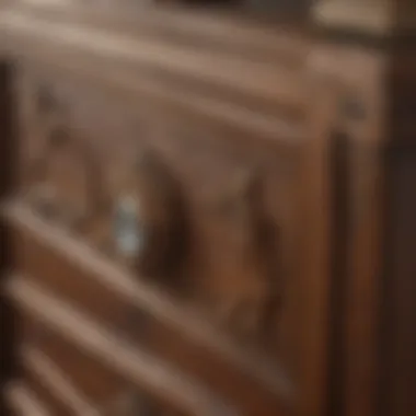 Close-up of the premium materials used in the Tommy Bahama Ocean Breeze bedroom set highlighting craftsmanship.