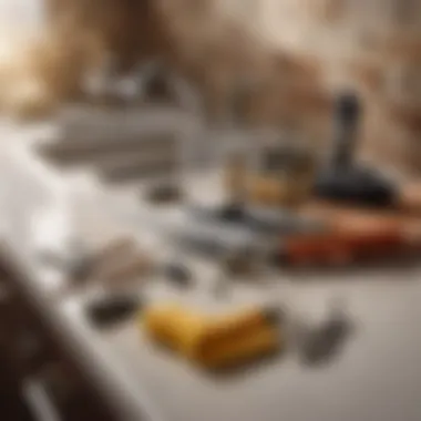 Illustration of tools for repairing flush system