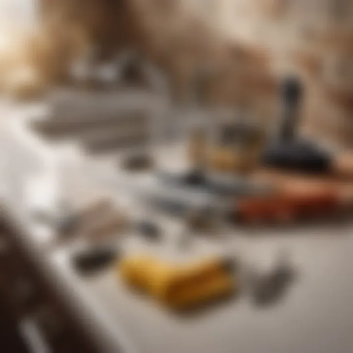 Illustration of tools for repairing flush system