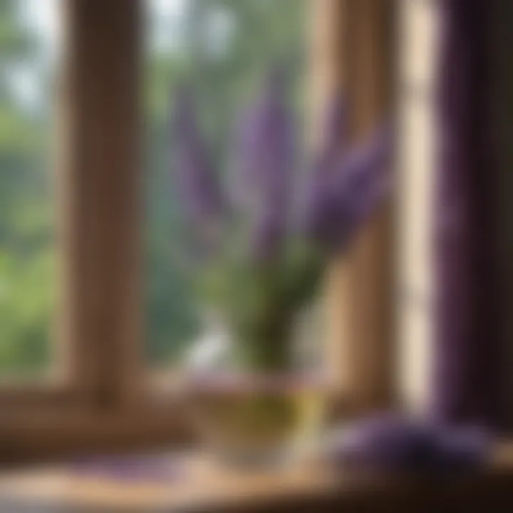 Lavender: Infusing Calm and Fragrance Aromatic lavender plant placed by a window