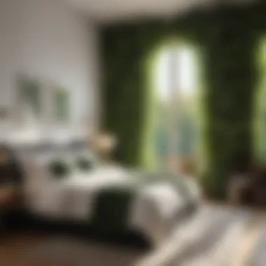 Lush Greenery Enhancing Bedroom Serenity Serene bedroom adorned with lush greenery