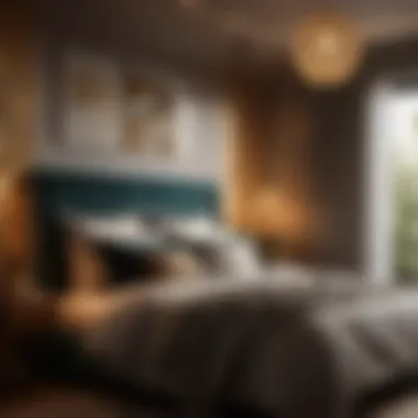 Night lamp illuminating a tranquil bedroom environment