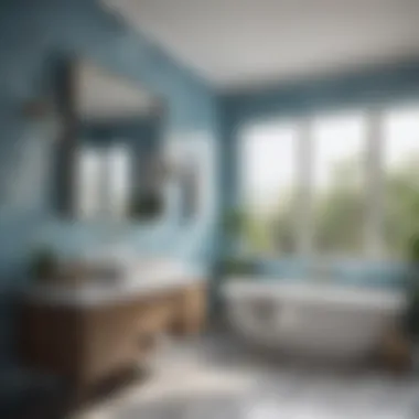 Tranquil Oasis - Bathroom with Calming Blue Tones and White Marble