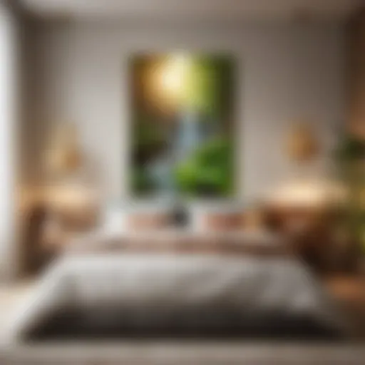 Tranquil Oasis Bedroom with Nature-Inspired Wall Art