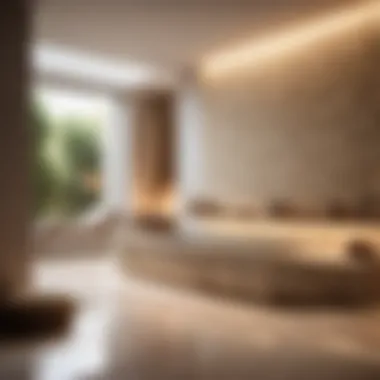 Natural stone tiles enhancing a spa-like ambiance