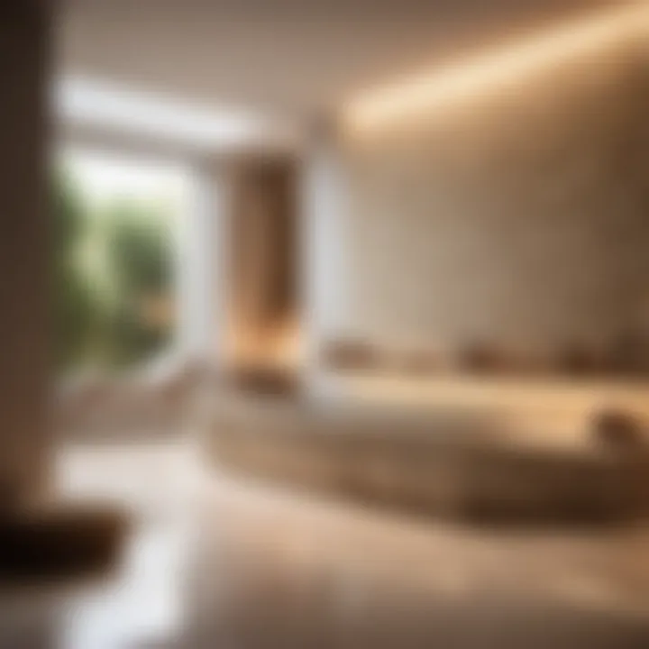 Natural stone tiles enhancing a spa-like ambiance