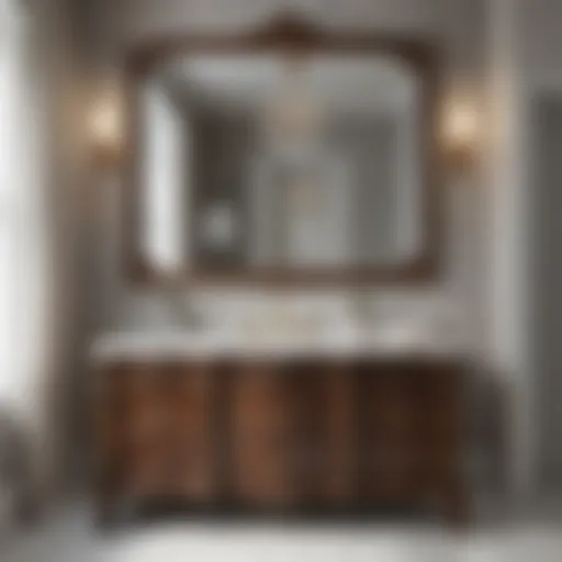 Elegant Bathroom Vanity with Ornate Mirror