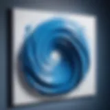 Ethereal Blue Swirl Art Abstract blue swirl art on canvas