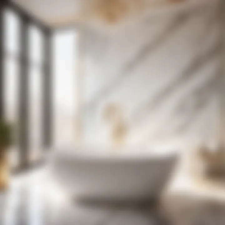 Elegant bathtub design with marble accents