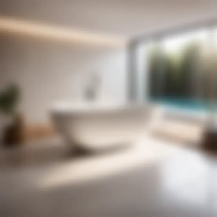 Modern freestanding bathtub with sleek fixtures