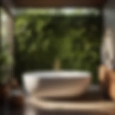 Spa-inspired bathtub surrounded by greenery