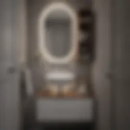Elegant small bathroom with clever storage solutions