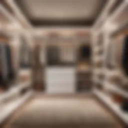 Minimalist closet design with built-in shelving