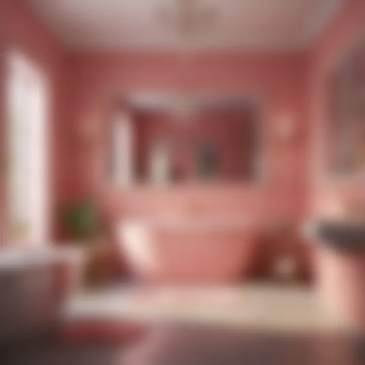 Creative Layout for Pink Bathroom Makeover Creative design layout of a pink-themed bathroom