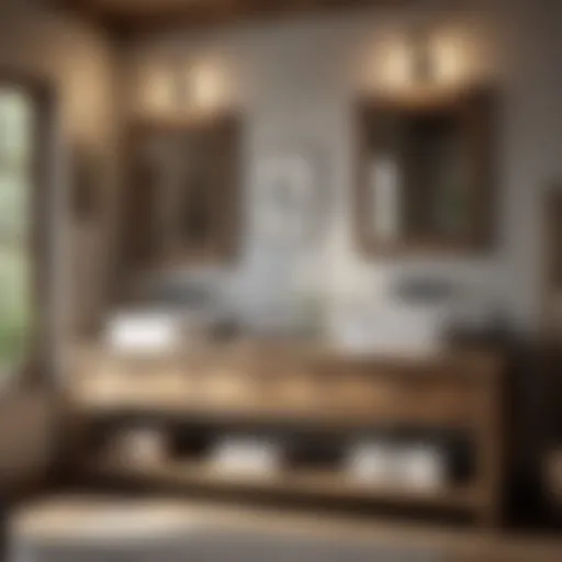 Rustic Farmhouse Bathroom Vanity with Dual Sinks Rustic Farmhouse Bathroom Vanity with Dual Sinks