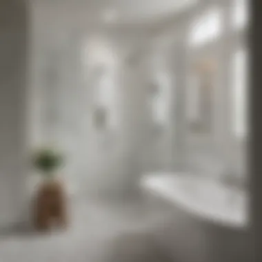 Sleek White Subway Tile Shower with Glass Door Sleek White Subway Tile Shower with Glass Door