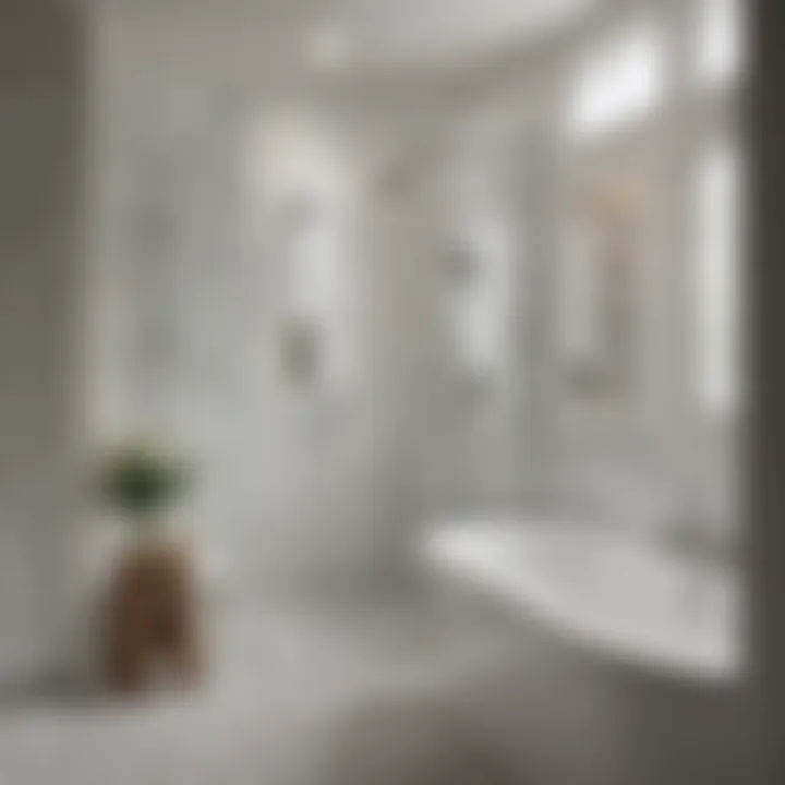 Sleek White Subway Tile Shower with Glass Door Sleek White Subway Tile Shower with Glass Door