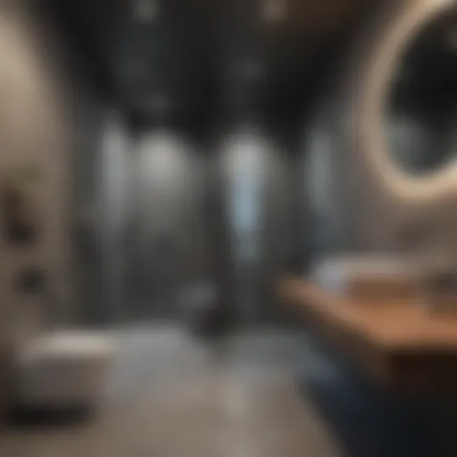 Innovative Layout for Garage Bathroom Modern garage bathroom design concept