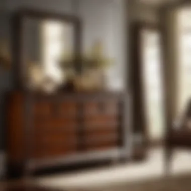 Timeless Beauty: Tremont Dresser and Mirror Set Chic Dresser and Mirror Ensemble of Tremont Collection