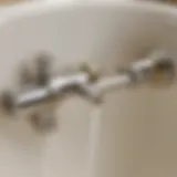 Illustration of trip lever assembly in bathtub drain mechanism