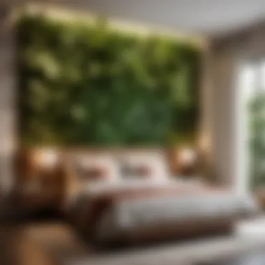 Tropical Oasis Greenery Wall in Modern Bedroom