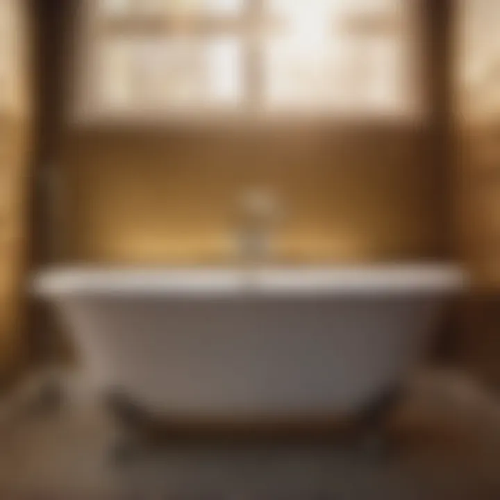 Illustration of using a plunger on bathtub drain