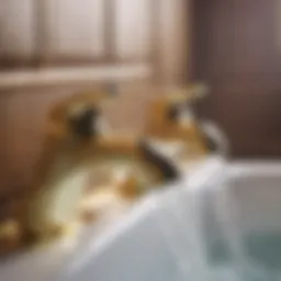 Bathtub faucet close up