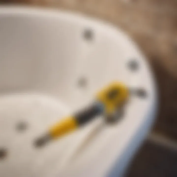 Illustration of DIY tools for fixing bathtub drain