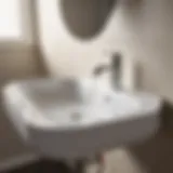 Illustration of water dripping from a bathroom sink base