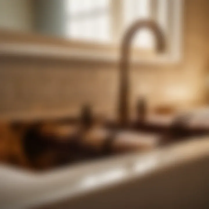 Close-up of corroded pipes causing slow drainage in a sink