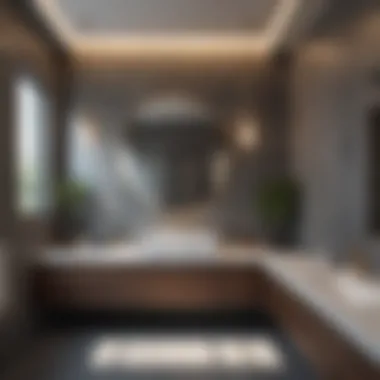 Contemporary Materials for Dual-Level Bathroom Elegance Material selection for a contemporary two story bathroom