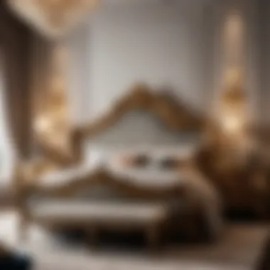 Opulence Redefined Luxurious bedroom set with ornate details and opulent finishes