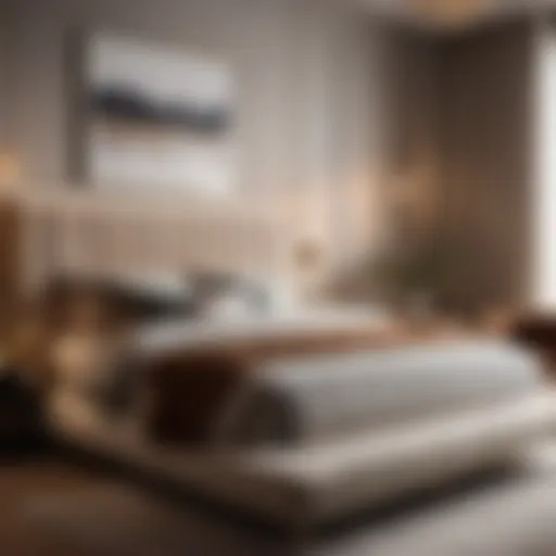 Elegant bedroom set with neutral tones and contemporary design