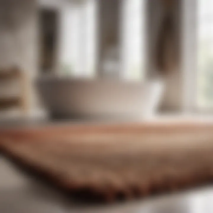 Natural Fiber Absorbent Bathroom Rug in Earthy Tones
