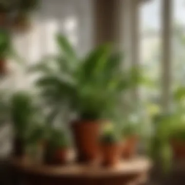 Proper Application Techniques Illustration of Step-by-Step Application of Spray on Indoor Plants