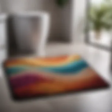 High-quality bathroom mat set with abstract artistic motif
