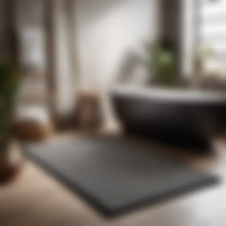 Sleek and modern bathroom mat set with geometric patterns