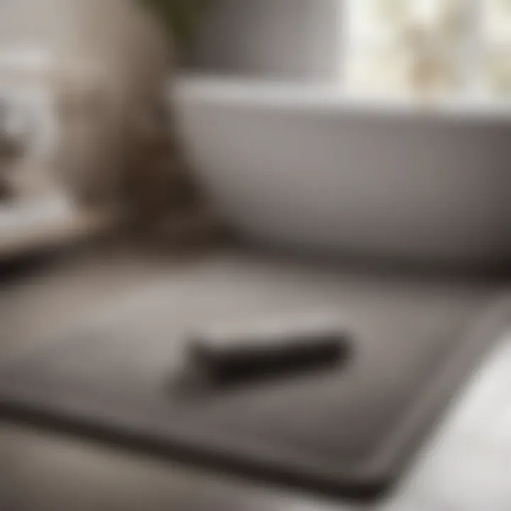 Durable bathroom mat set in minimalist monochrome design