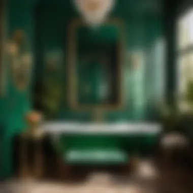 Opulent Emerald Charm Luxurious emerald green bathroom paint color