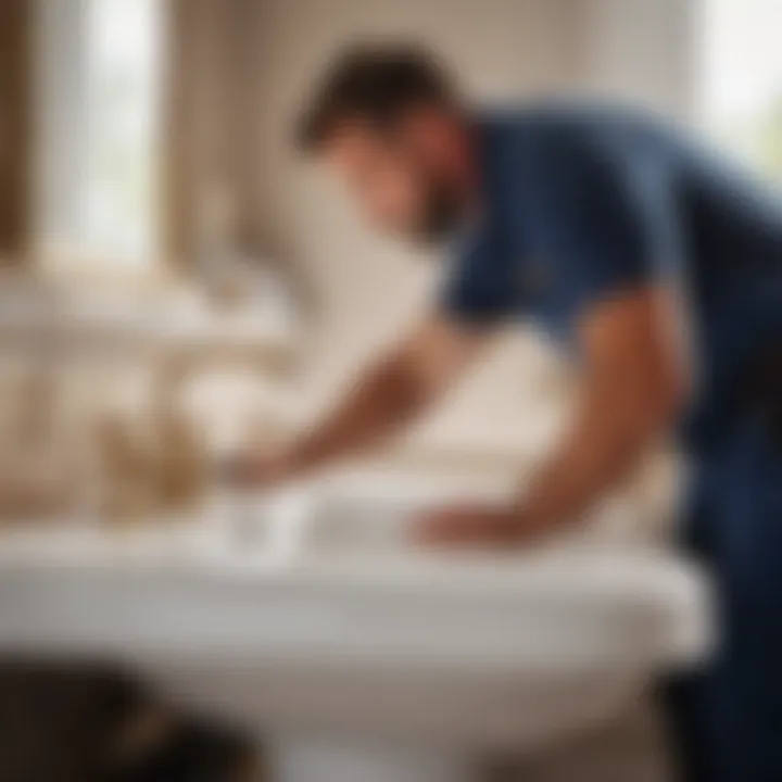 Skilled Professionals in Action Professional Plumber at Work