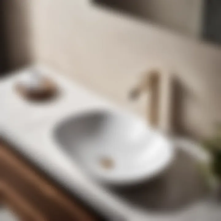 Elegant bathroom sink with drain lever