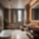 Elegant bathroom interior with modern ventilation fan and heater