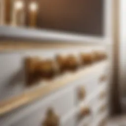 Elegant gold handles for bedroom dresser