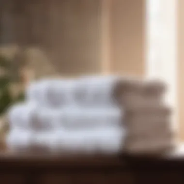 Pure White Towels Stack in Luxurious Bathroom Pure White Towels Stack in Luxurious Bathroom
