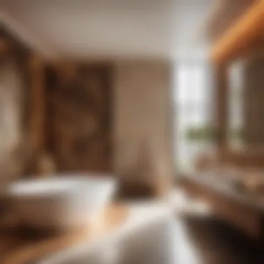 Luxurious spa-like bathroom with speakers