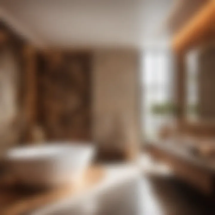 Luxurious spa-like bathroom with speakers